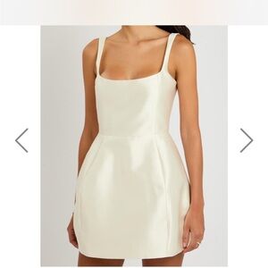 De La Vali Gray Satin Mini Dress